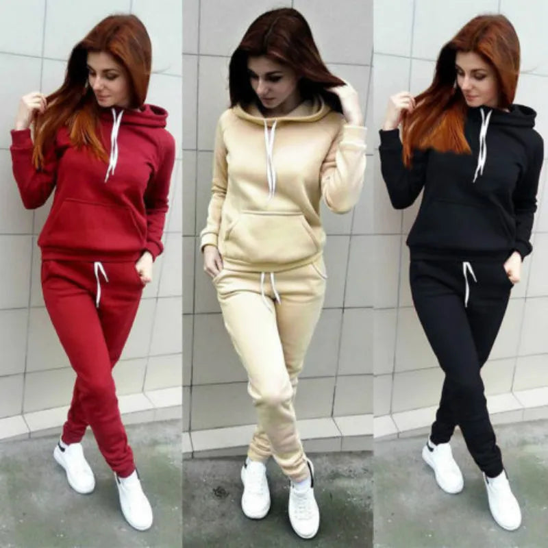 Casual Hoodie& Pant Set Lounge Wear Sport Suit -