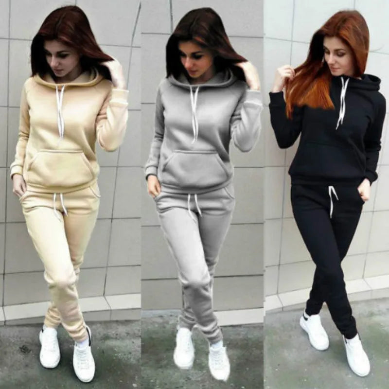 Casual Hoodie& Pant Set Lounge Wear Sport Suit -