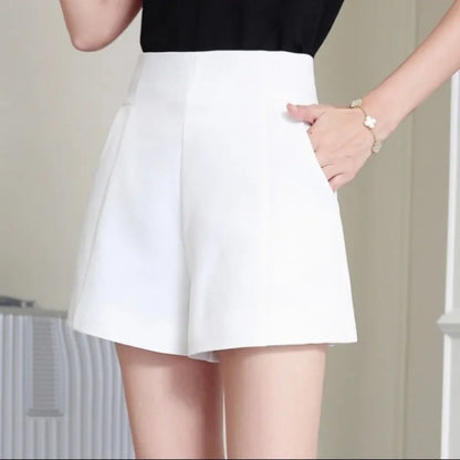 Women Shorts Casual High Waist A-line -