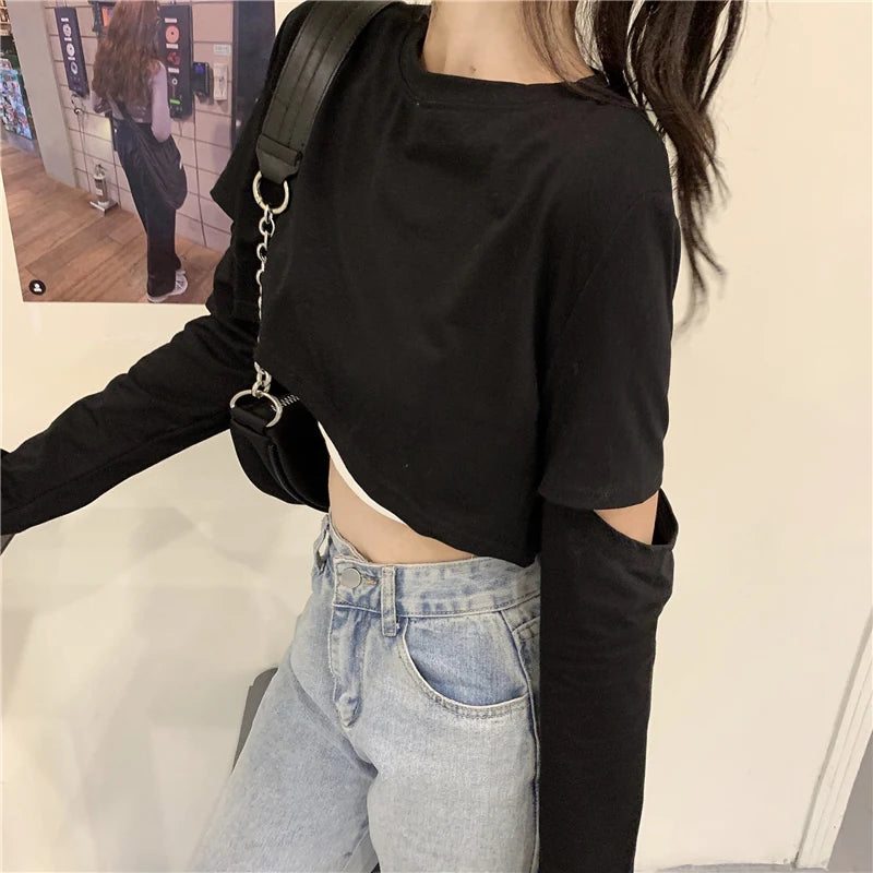 NEW Long Sleeve Crop Tops T-shirts -