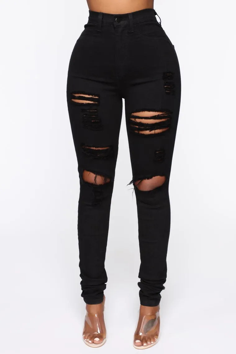 Strech Ripped Jeans Women -