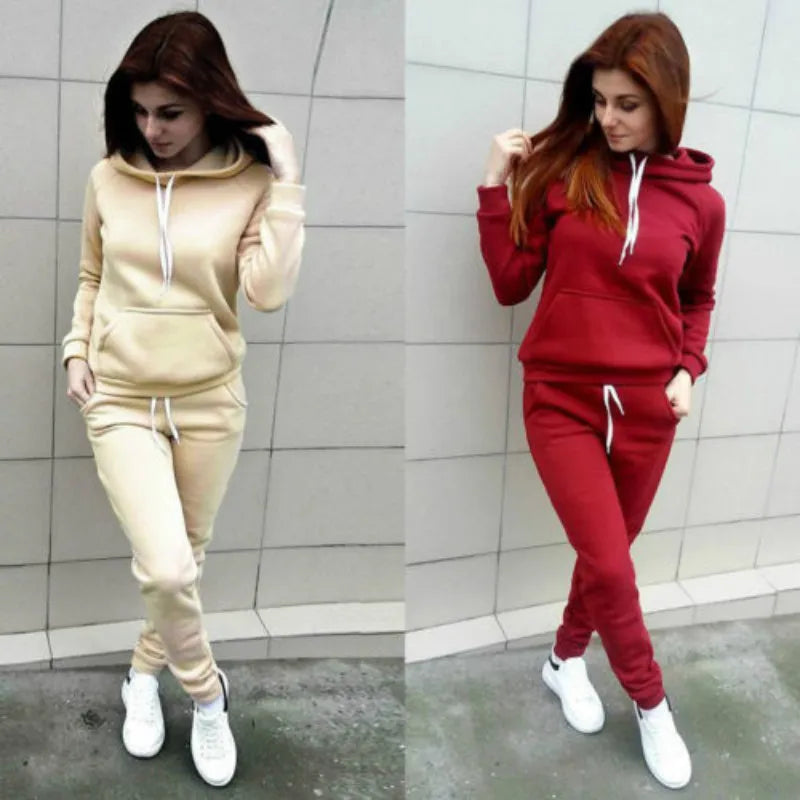 Casual Hoodie& Pant Set Lounge Wear Sport Suit -