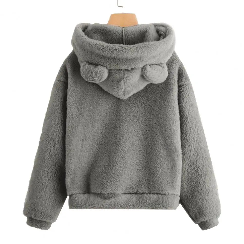 Hoodies Winter Rabbit Ear Cute Plush Warm -