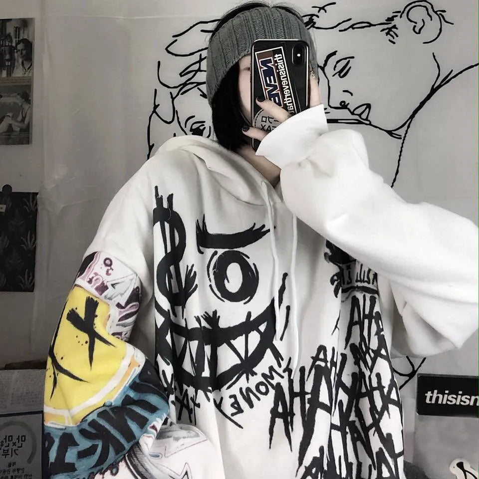 Gothic Japan Hip Hop Hoodie Oversize -