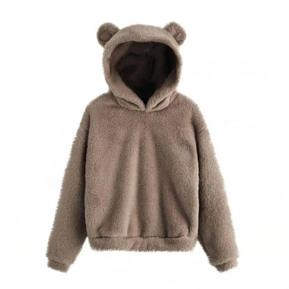 Hoodies Winter Rabbit Ear Cute Plush Warm -