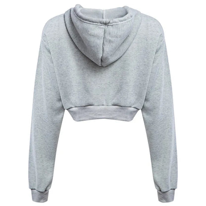 Casual Crop Hoodie Long Sleeve -