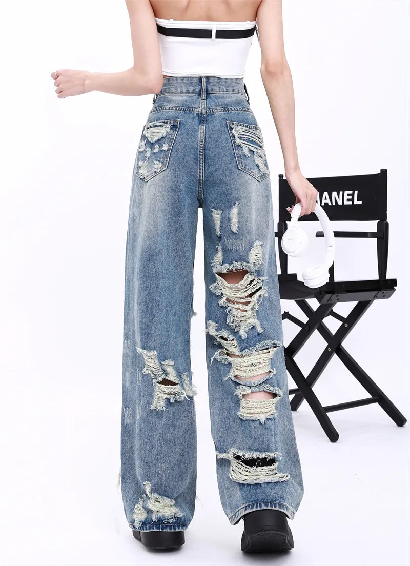 Oversize Ripped Boyfriend Jeans -