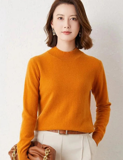 Solid Mock Neck Sweater -