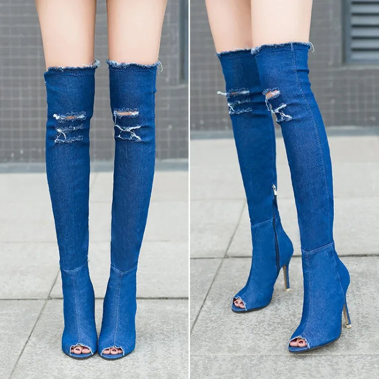 Over The Knee Jeans Boots -