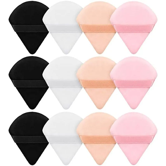 2/12Pcs Triangle Velvet Powder Puff Make Up -