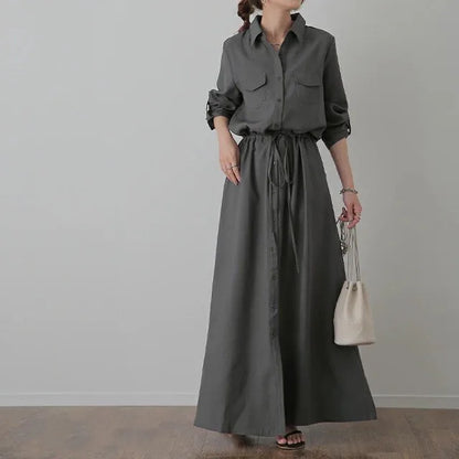 Shirt Dress Casual Turndown -