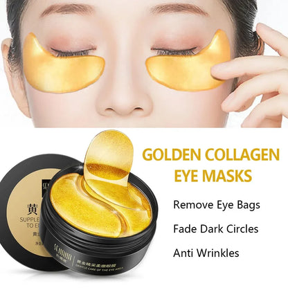 24K Gold Hyaluronic Acid Eye Mask Remove Dark Eye Circles Collagen -