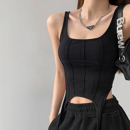 Sexy Style Sleeveless Sort Tops -