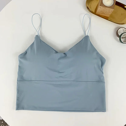 Summer Bra Ice Silk Crop Tops Spaghetti Strap -