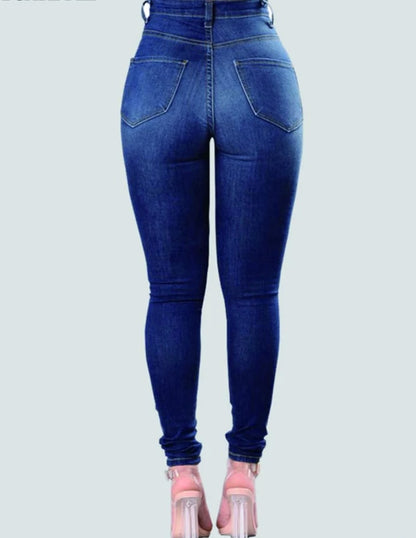 High Waist Stretch Skinny Slim Fit Jeans -