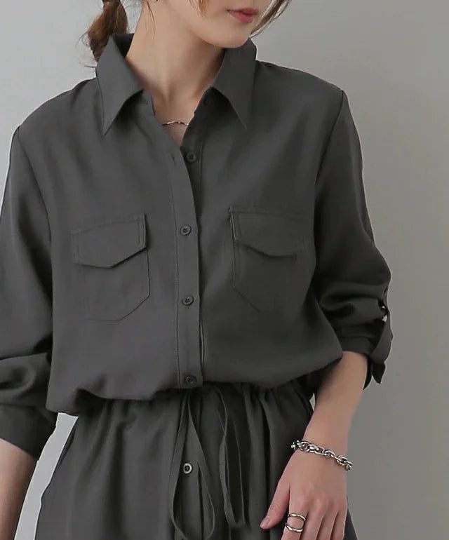 Shirt Dress Casual Turndown -