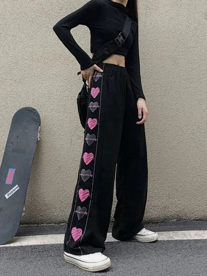 Black Print Sweatpants -