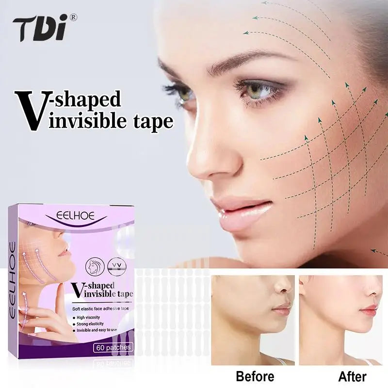 60pcs Thin Face Sticker Invisible Face Lift Patch -