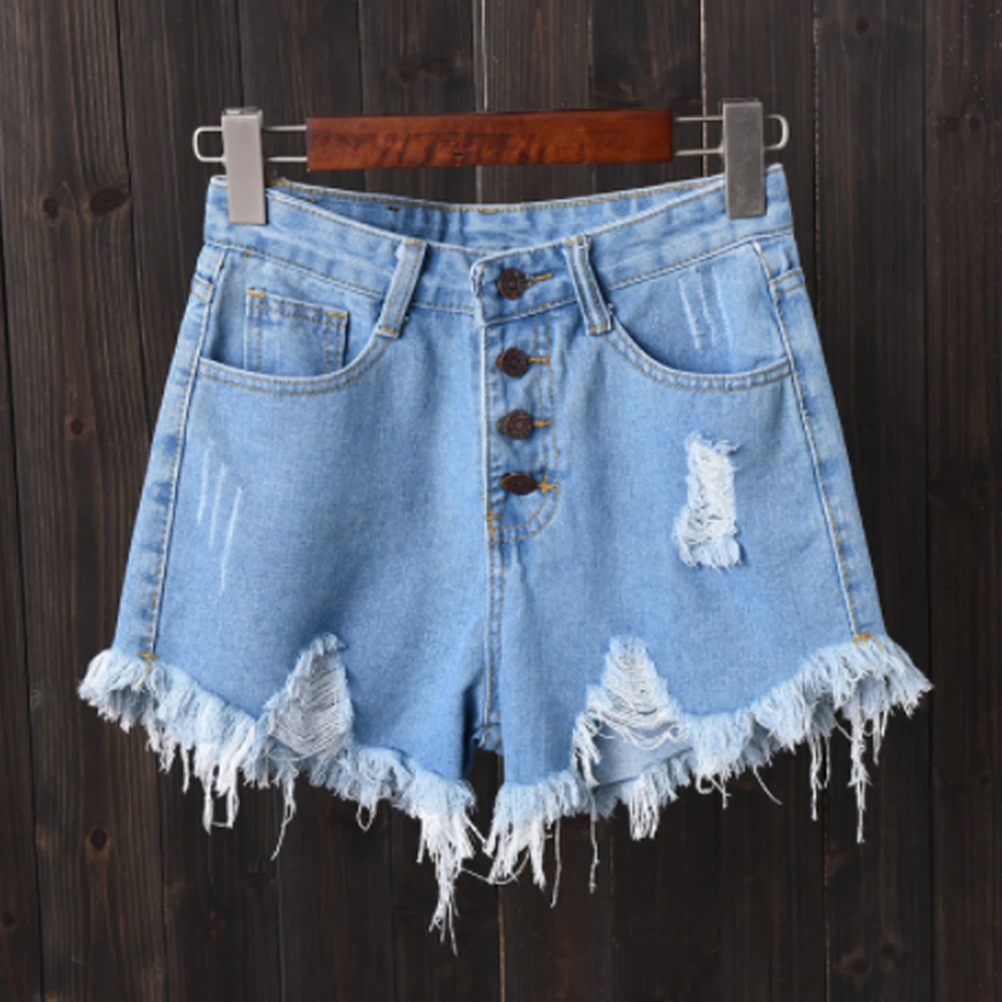 Fashion Sexy Ripped High Waist Shorts -