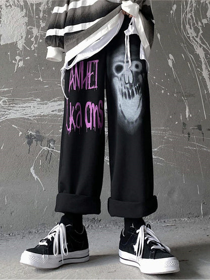 Black Print Sweatpants -